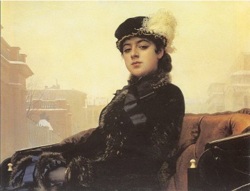 Impresionismo Painting - Retrato de una mujer demócrata Ivan Kramskoi hermosa mujer dama